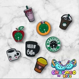15. Teacher and coffee Croc charms Set